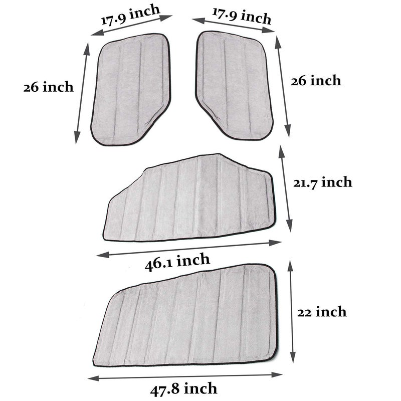 KMFCDAE Headliner Hardtop Heat Insulation for Jeep JK Hard Top Headliner Roof Heat Insulation Cotton Sound Deadener Mounts Kit Compatible with Jeep Wrangler JK 4 Door 2011-2018 (4 PCS) - Image 2